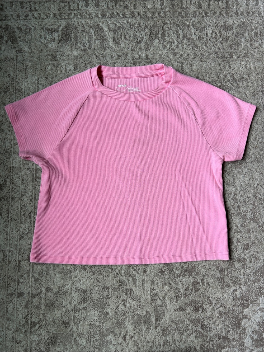 Aerie Cropped Pink Shirt